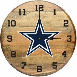 NFL DALLAS COWBOYS OAK BARREL CLOCK 630-1002